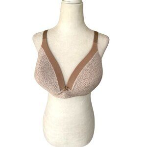 WARNER'S Invisible Bliss Bra Animal Leopard Print 40C Tan and Cream Wireless